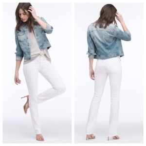 AG Adriano Goldschmied White Ballad Sim Boot Mid Rise Bootcut Jeans